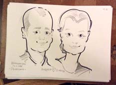 корпоративный шарж на Андрея и Елену в ресторане Ренессанс