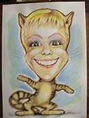 шарж девушки-котика с улыбкой